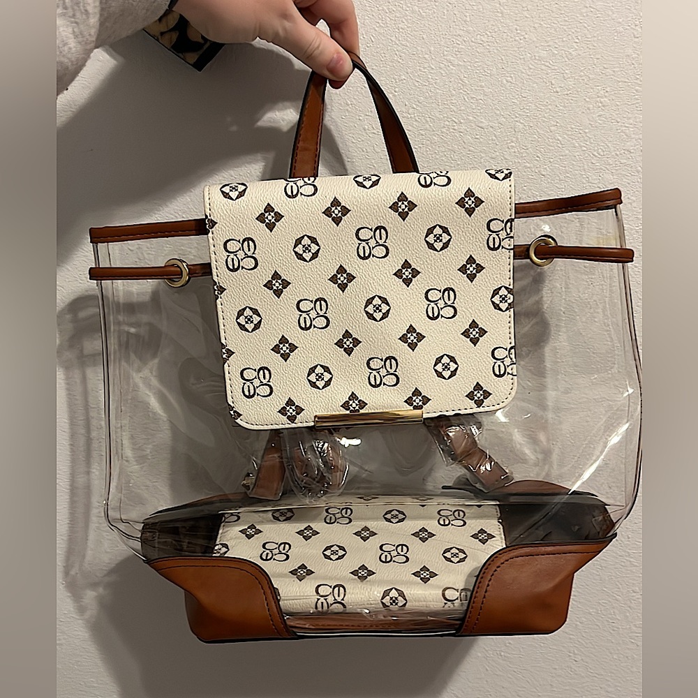 NWT Clear Stadium Backpack w/ Matching Wallet